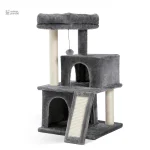 Arbre à chat beige, espace de jeu sécurisé