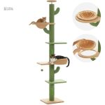 Arbre à chat vertical CactusCozy, confort pour félins