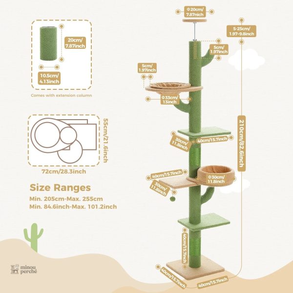 Design cactus, arbre à chat élégant et fonctionnel