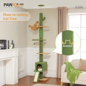 Arbre à chat ajustable cactus NidCactus, modèle sol au plafond