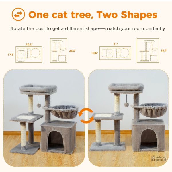 Arbre à chat beige L - Refuge pour animaux