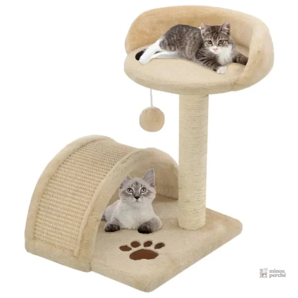 Arbre à chat beige Dôme pour le confort des félins