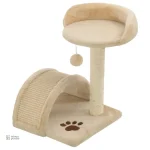 Dôme beige pour arbre à chat, espace de jeu pour chats