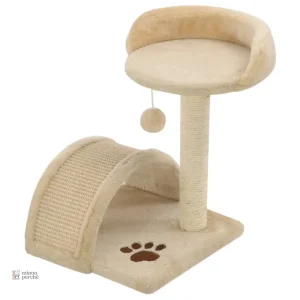 Dôme beige pour arbre à chat, espace de jeu pour chats