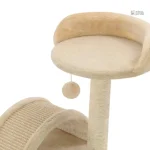 Arbre à chat beige, refuge idéal avec dôme pour chats actifs