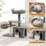 Arbre à chat gris doux avec espace de repos