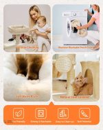 Espace de jeu pour chats sur arbre à chat beige