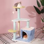 Mobilier pour chats, arbre à chat bleu unique