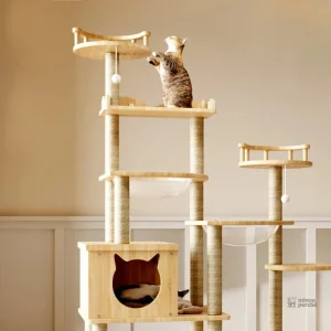 Arbre à chat design blanc pour félins