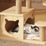 Maison de jeu pour chats en bois blanc