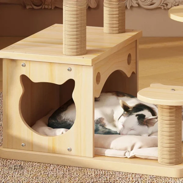 Maison de jeu pour chats en bois blanc