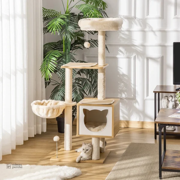 Arbre à chat "Forêt douce" en bois