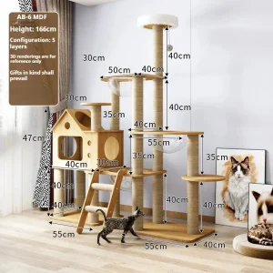 Arbre à chat en bois durable pour chats