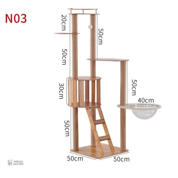 Arbre à chat design naturel pour félins