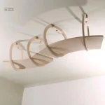Arbre à chat design bois, idéal pour l'escalade féline