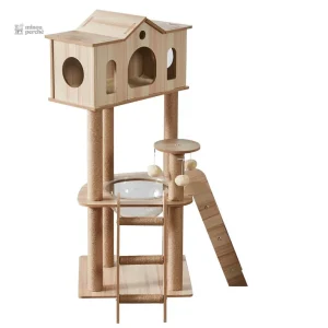 Cabane pour chat en bois, idéale pour les jeux et le repos