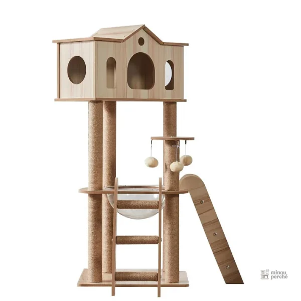 Arbre à chat CabaneCat, un refuge douillet pour félins