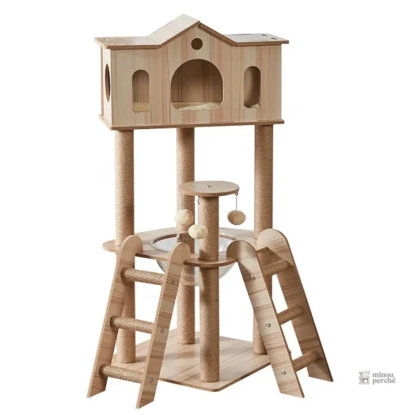Mobilier en bois pour chats, style cabane attrayant