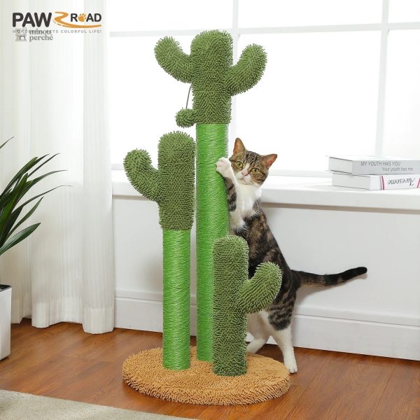 Arbre à chat design cactus, coloris vert