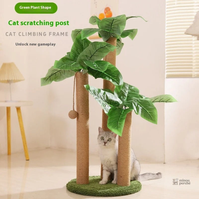 Arbre à chat en bambou avec griffoir intégré