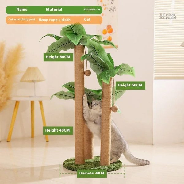 Arbre à chat moderne en bambou, parfait pour les félins