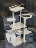 Arbre à chat moderne avec roue intégrée pour chats