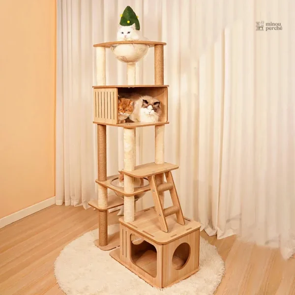 Arbre à chat contemporain pour petits félins
