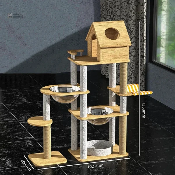 Arbre à chat en bois durable et stylé