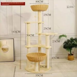 Arbre à chat design en bois massif - SkyNest Dôme