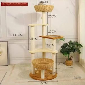 Arbre à chat moderne en bois pour chats