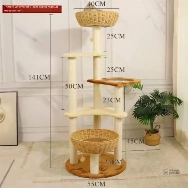 Arbre à chat moderne en bois pour chats