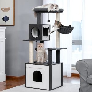Arbre à chat moderne en bois pour animaux