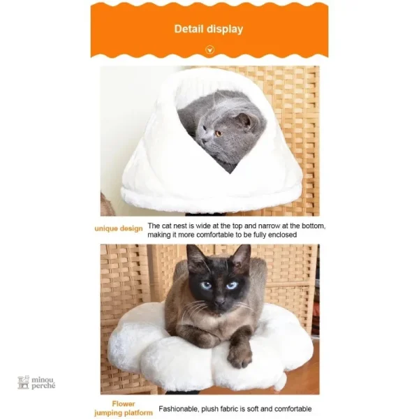 Arbre à chat esthétique, alliant confort et style