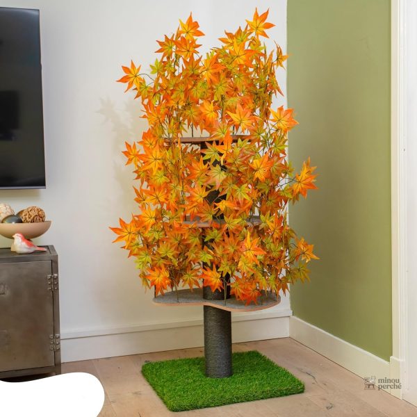 Arbre à chat avec feuilles décoratives pour chats