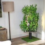 Arbre à chat avec finition bois et feuilles