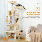 Arbre à chat contemporain avec zone de litière discrète