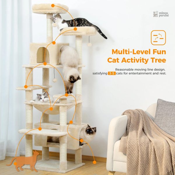 Arbre à chat contemporain avec zone de litière discrète