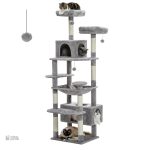 Arbre à chat stylé avec espace pour litière bien pensé