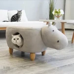 Hippopotame au design stylé, arbre à chat pour intérieur