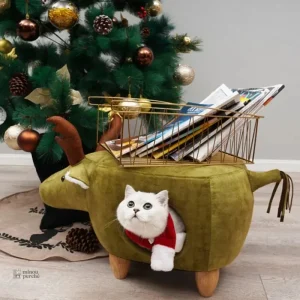 Éléphant pouf moderne pour le confort des chats