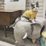 Pouf design pour chat inspiré d'un éléphant