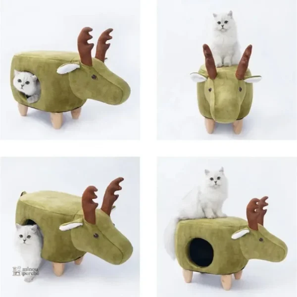Éléphant en pouf : espace de jeu pour chats