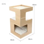 Mini arbre à chat en bois pour petits espaces