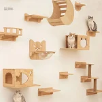 Espace ludique pour chats avec maison en bois