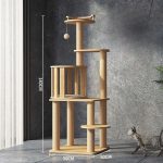 Arbre à chat en bois, espace de jeu et de détente