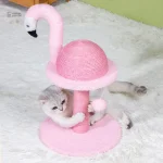 Arbre à chat design flamant rose élégant pour félins