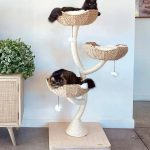 Arbre à chat avec éléments floraux