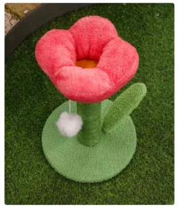 Arbre à chat avec éléments décoratifs floraux