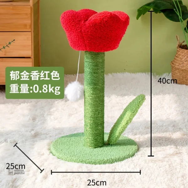 Meuble pour chats avec esthétique florale