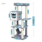 Arbre à chat fonctionnel en gris, parfait pour félins